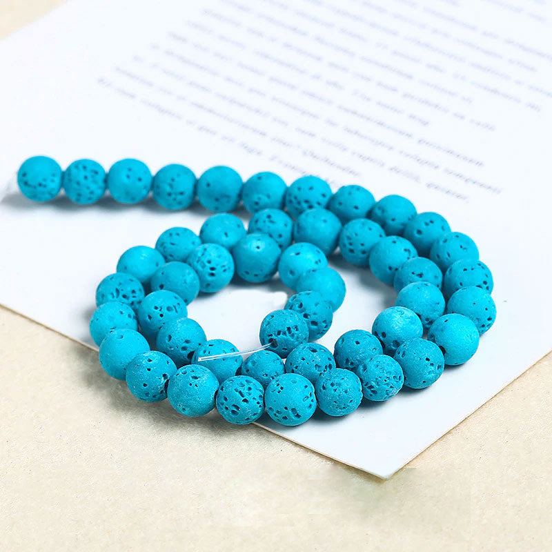 Wholesale DIY Beads 6mm Volcanic Stone Loose Beads 5 Strings/Pack OLY-BDS-JingD001